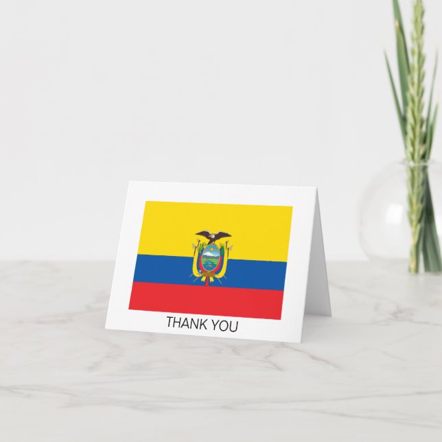 Ecuador Flag Letterpress Thank You Card (Front)