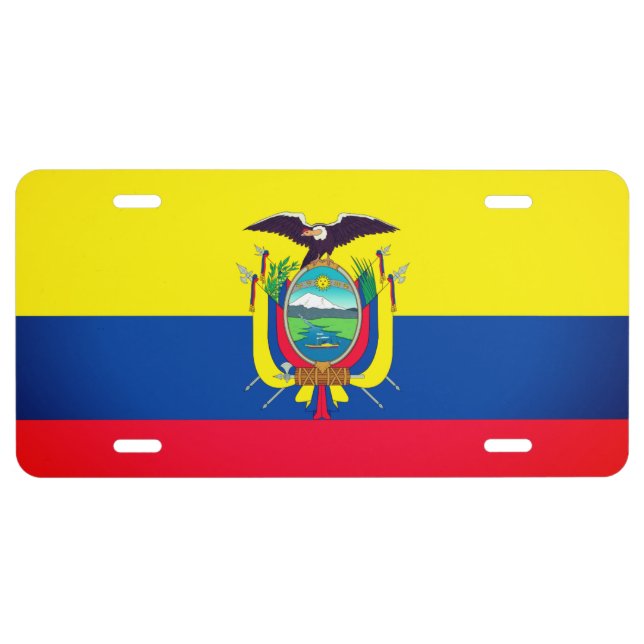 Ecuador Flag License Plate (Front)