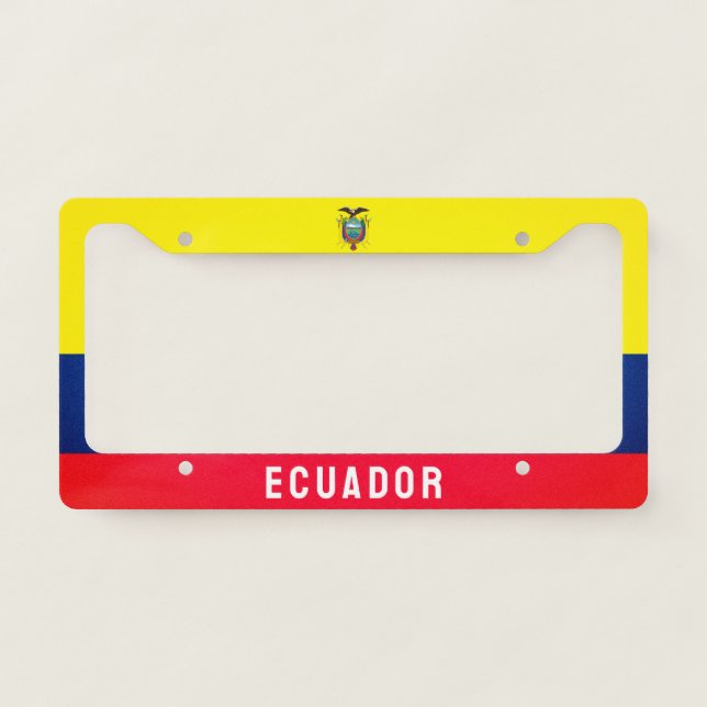 Ecuador Flag License Plate Frame (Front)