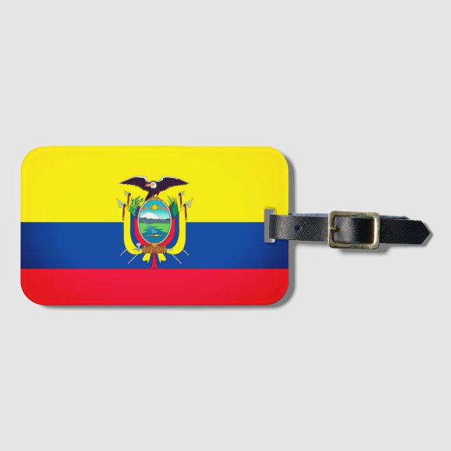 Ecuador Flag Luggage Tag (Front Horizontal)