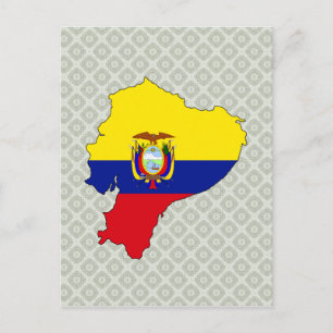 Ecuador Flag Map full size Postcard