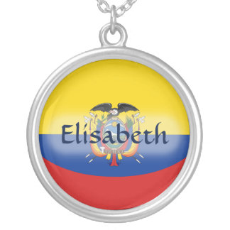 Ecuador Flag + Name Necklace