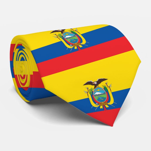 Ecuador flag neck tie (Rolled)