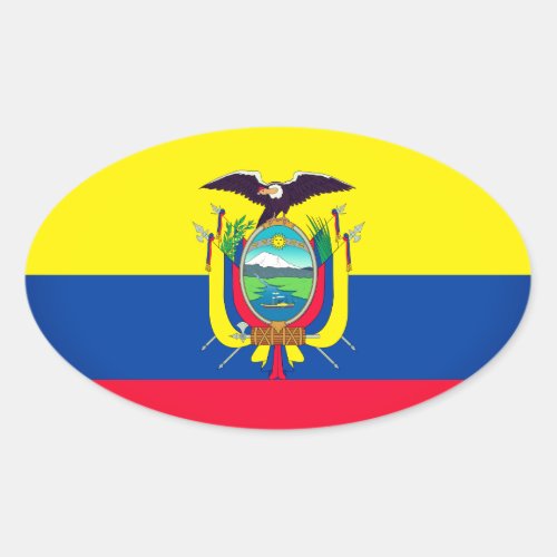 Ecuador Flag Oval Sticker