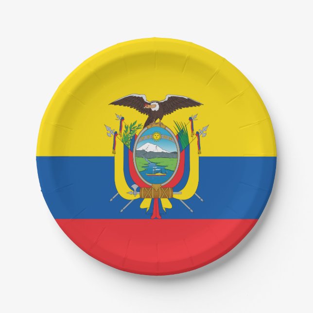 Ecuador Flag Paper Plates (Front)