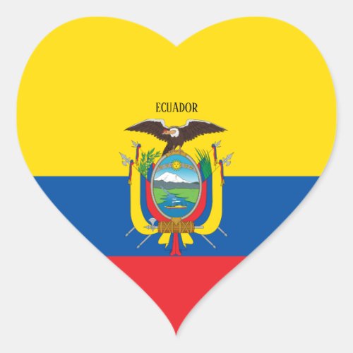Ecuador Flag Patriotic Heart Sticker