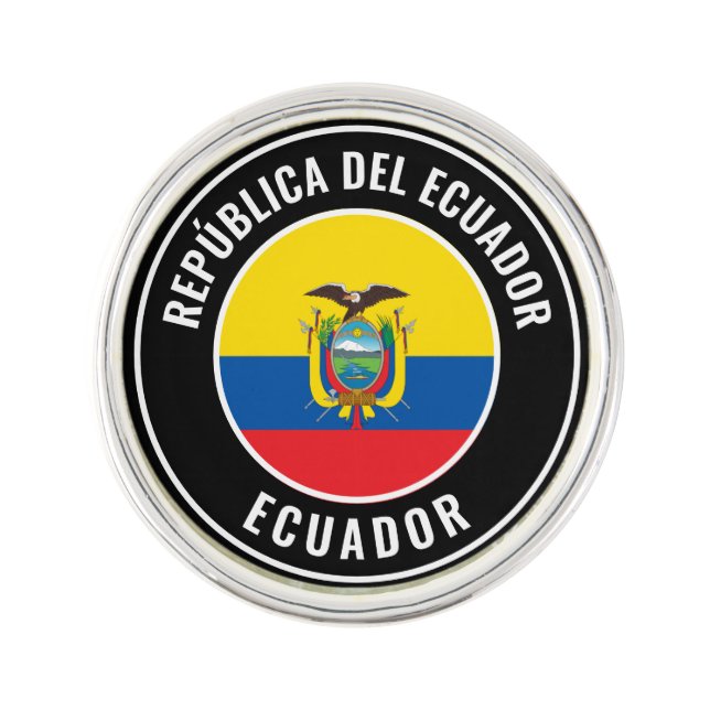 Ecuador Flag Patriotic Lapel Pin (Front)