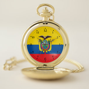 Ecuador Flag Pocket Watch