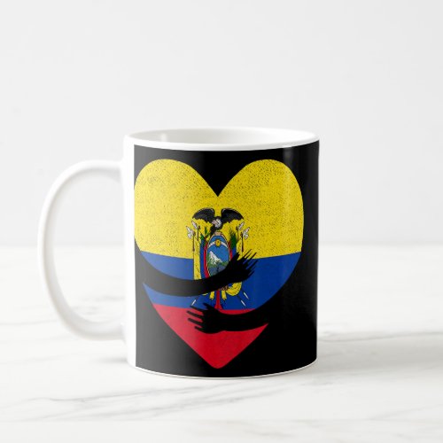 Ecuador Flag Pride Heart Proud Ecuadorian Hug Vint Coffee Mug