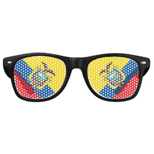 Ecuador Flag Retro Sunglasses