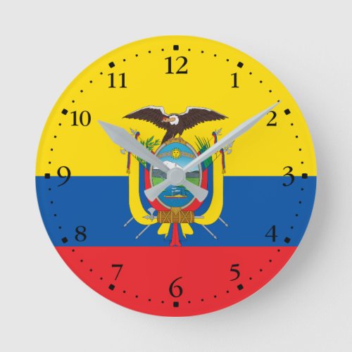 Ecuador Flag Round Clock