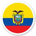 Ecuador Flag Round Sticker