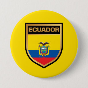 Ecuador Flag Shield Button