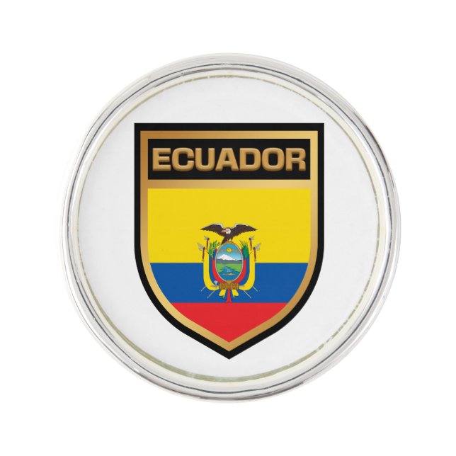 Ecuador Flag Shield Lapel Pin (Front)