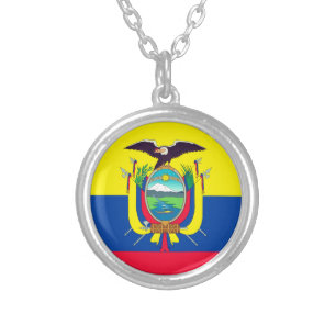 Ecuador Flag Silver Plated Necklace
