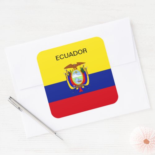 Ecuador flag square sticker