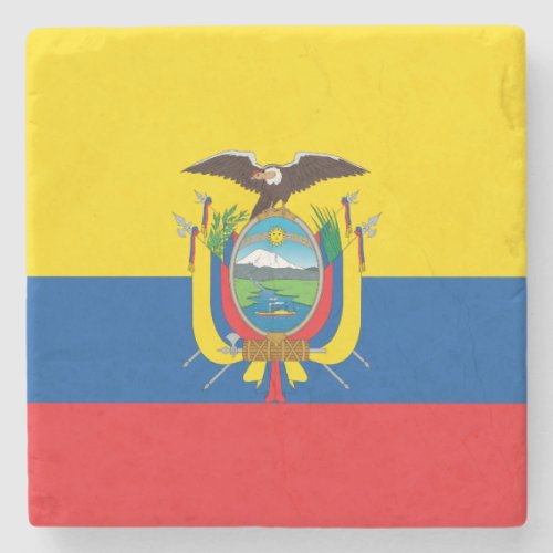 Ecuador Flag Stone Coaster
