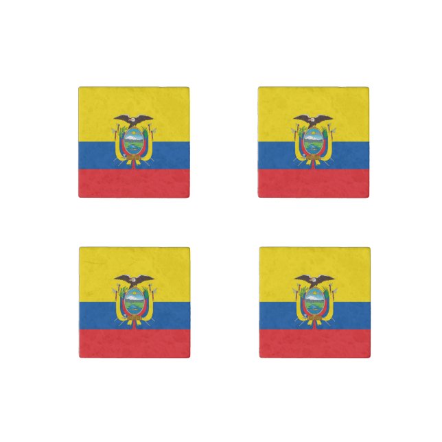Ecuador Flag Stone Magnet (Front)