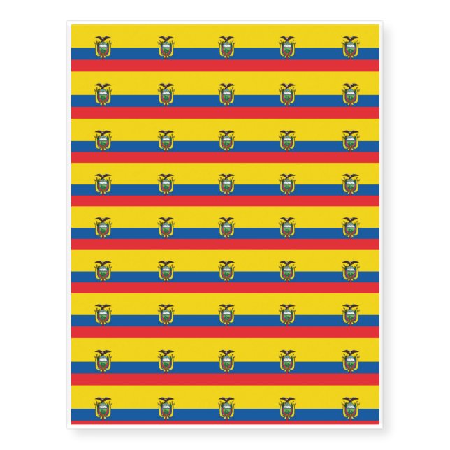 Ecuador Flag Temporary Tattoos (Front)