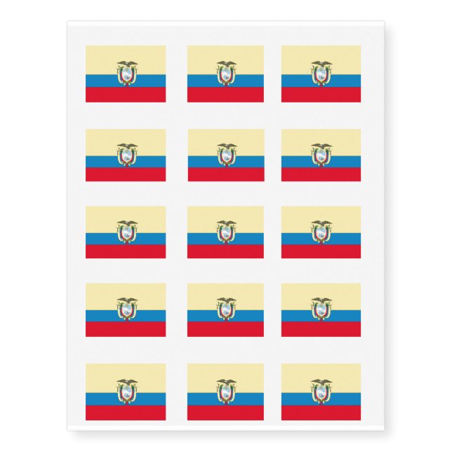Ecuador Flag Temporary Tattoos (Front)