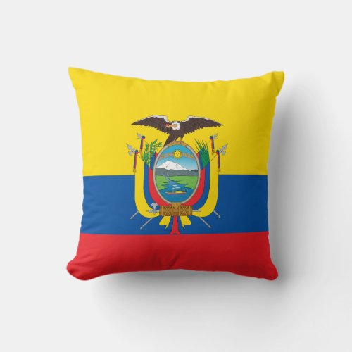 Ecuador Flag Throw Pillow