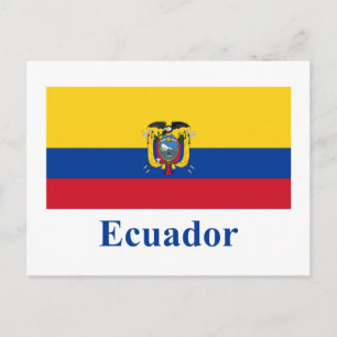 Ecuador Flag with Name Postcard