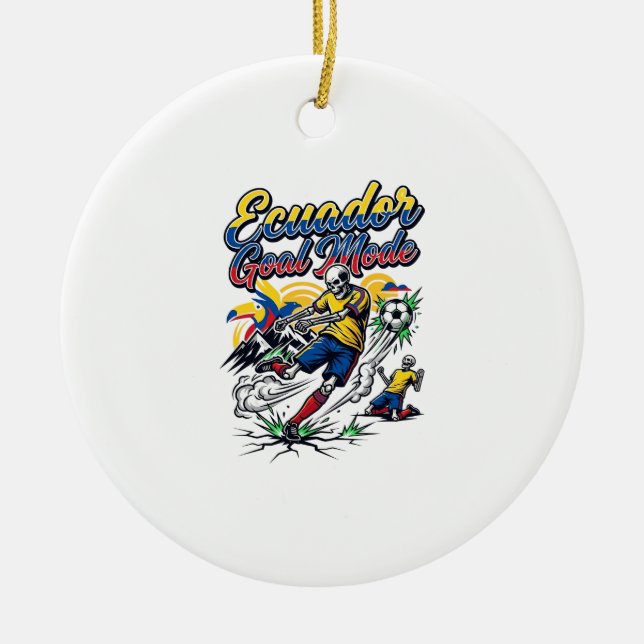 Ecuador Goal Mode Skeleton Striker Nations Dynamic Ceramic Ornament (Front)