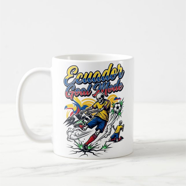 Ecuador Goal Mode Skeleton Striker Nations Dynamic Coffee Mug (Left)