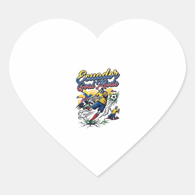 Ecuador Goal Mode Skeleton Striker Nations Dynamic Heart Sticker (Front)