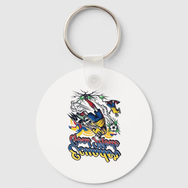 Ecuador Goal Mode Skeleton Striker Nations Dynamic Keychain (Front)
