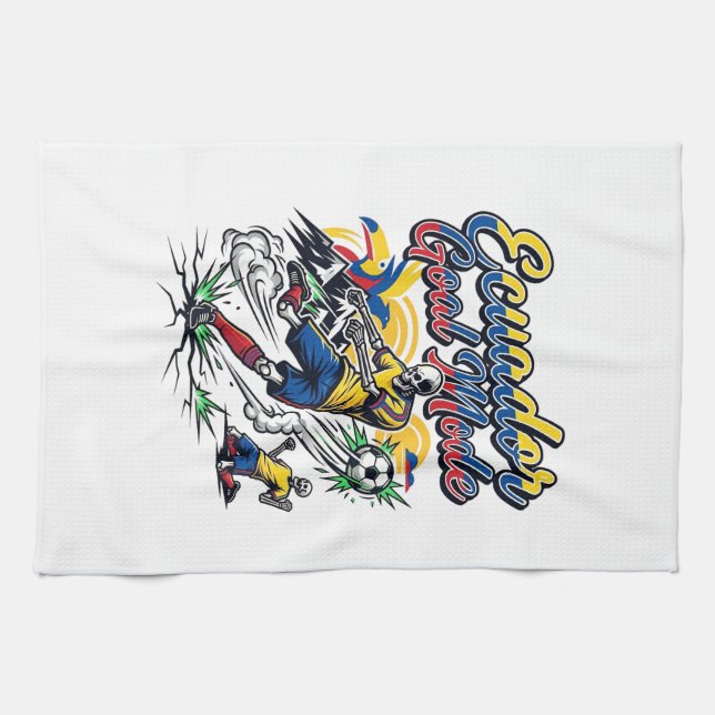 Ecuador Goal Mode Skeleton Striker Nations Dynamic Kitchen Towel (Horizontal)