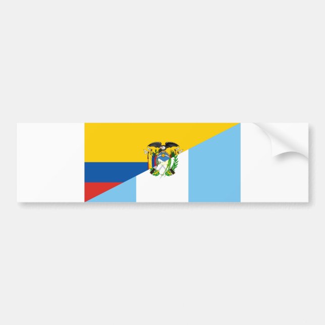 Ecuador Guatemala half flag country symbol Bumper Sticker (Front)
