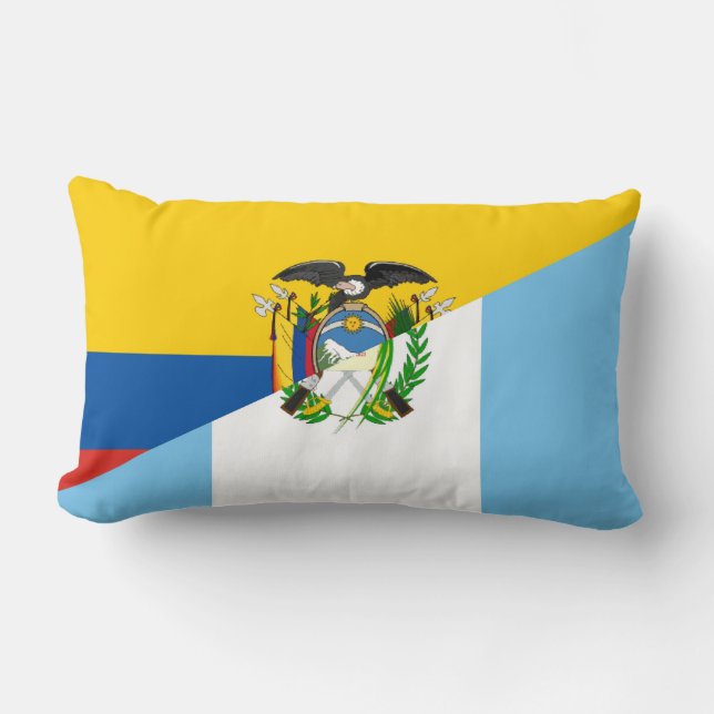 Ecuador Guatemala half flag country symbol Lumbar Pillow (Front)