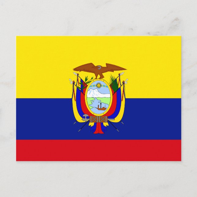Ecuador High quality Flag Postcard (Front)