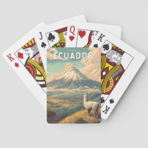 Ecuador Illustration Travel Art Vintage Poker Cards