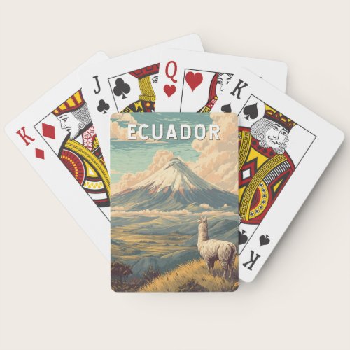 Ecuador Illustration Travel Art Vintage Poker Cards Ecuador Illustration Travel Art Vintage Poker Cards