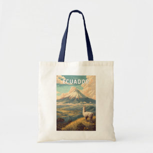 Ecuador Illustration Travel Art Vintage Tote Bag