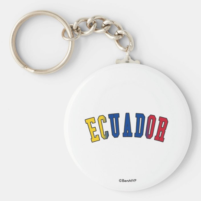 Ecuador in National Flag Colors Keychain