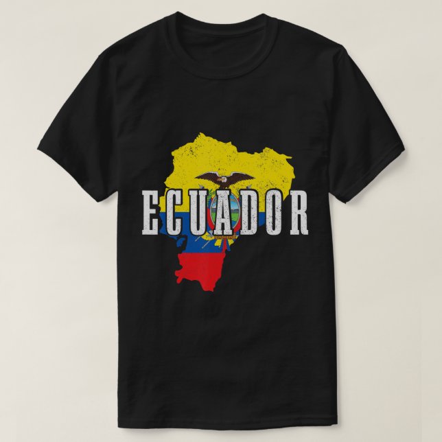 Ecuador Map Pride Ecuadorian Flag T-Shirt (Design Front)