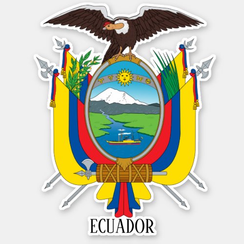 Ecuador National Coat Of Arms Patriotic Sticker
