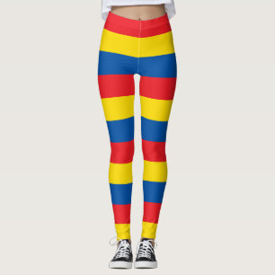 Ecuador National Flag Colors Horizontal Striped Leggings