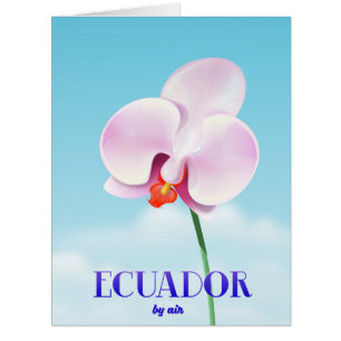 Ecuador orchid travel poster