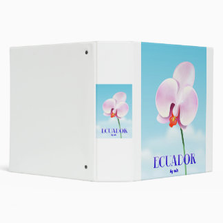 Ecuador orchid travel poster 3 ring binder