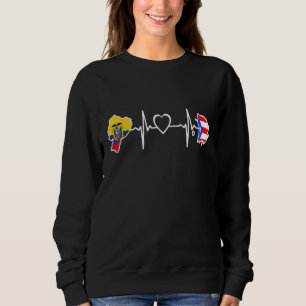 Ecuador Peurto rico Heartbeat Ecuadorian Peurto ri Sweatshirt