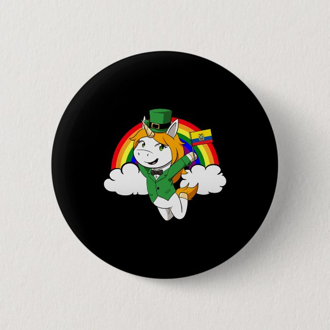 Ecuador Proud Ecuadorian Flag St. Patricks Day Uni Button (Front)