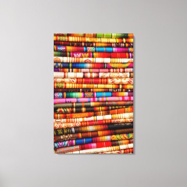 Ecuador, Quito Area, Otavalo Handicraft Market Canvas Print (Front)