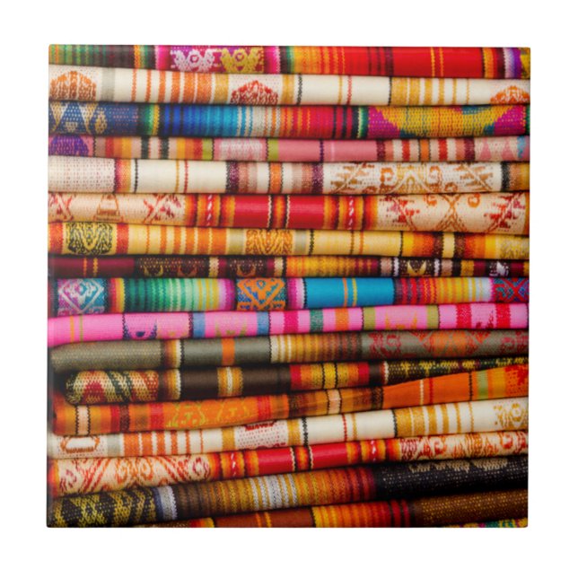 Ecuador, Quito Area, Otavalo Handicraft Market Ceramic Tile (Front)