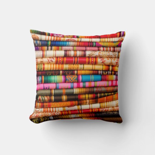 Ecuador Quito Area Otavalo Handicraft Market Throw Pillow