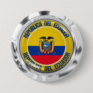 Ecuador Round Emblem Button