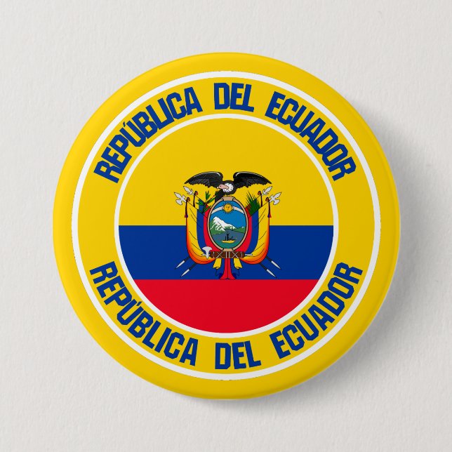 Ecuador Round Emblem Button (Front)